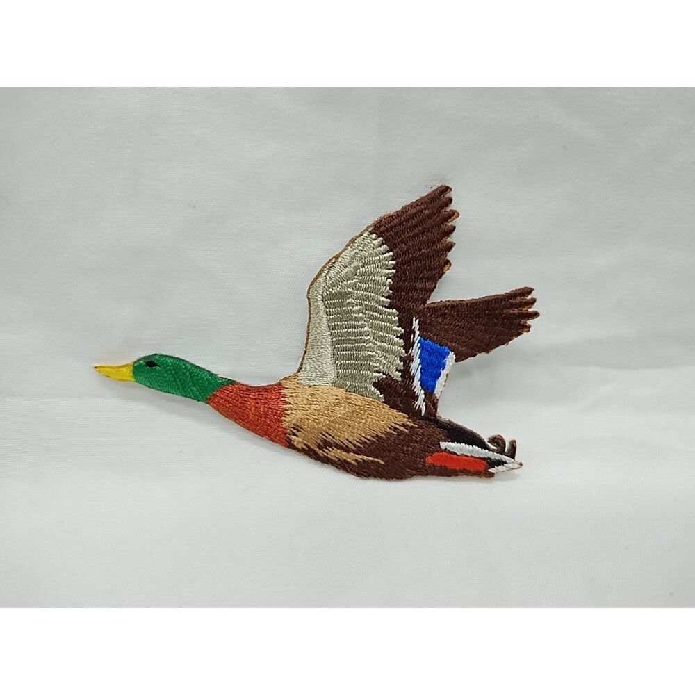 Duck Mallard Flying Left Embroidered Patch 3"
